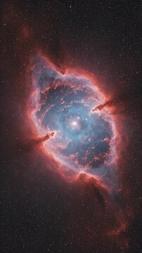 Stunning Dual-Lobed Nebula Cosmic Wonder Deep Space Footage