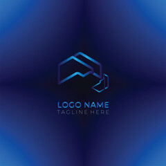 Modern Blue Gradient Abstract Logo Design