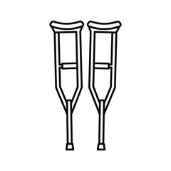Pair of medical crutches, essential mobility aid for injury recovery and support