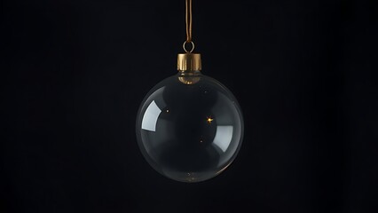 mantel. Minimalist glass ornament with soft golden reflections against a dark textured backdrop, crafted for festive corporate presentations and holiday marketing campaigns, ideal for. designed for.