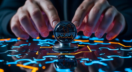 Data Analysis and Digital Transformation Concept with Puzzle Pieces