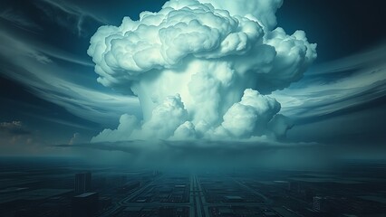 thunder. A massive storm cloud looming over a fragile circuit board, symbolizing technological vulnerability. symbolizing technological progress and responsible innovation.
