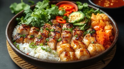 Fototapeta premium chicken and vegetable salad