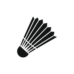 Black shuttlecock icon isolated on white background