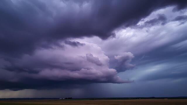 midgard. Dark purple storm clouds gathering before rainfall, dramatic sky formation, natural weather phenomenon. travel magazines, destination branding, designed for travel destination branding.