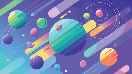 Abstract background featuring geometric shapes and lines in various colors and patterns..eps