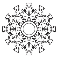 Coloring page featuring a mandala design	
