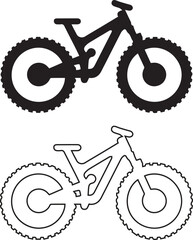 Minimalist icon, trail bike vector silhouette.