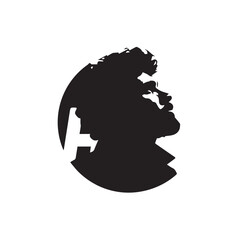 Black Vector Illustration of a Handsome Man in Clean Minimal Line Art Style on White Background