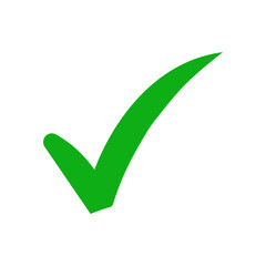 Green check mark icon vector isolated on transparent background