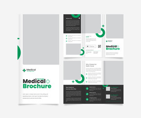 Healthcare medical trifold brochure design template