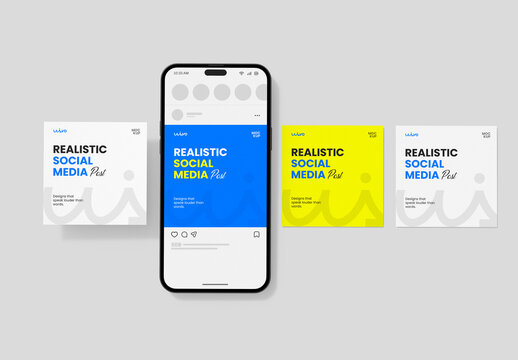 Smartphone Social Media Post Mockup Collection