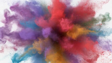 Colorful vibrant paints explosion and splash in a dynamic burst against a clean bright background filling the frame with artistic hues - Powered by Adobe