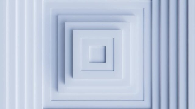 abstract white 3d rectangle wave motion background, 4k seamless loop