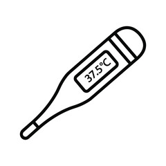 Thermometer showing a fever temperature isolated on medical equipment for measuring body temperature