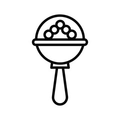 Illustration of a baby rattle toy isolated on, a classic and simple design for children