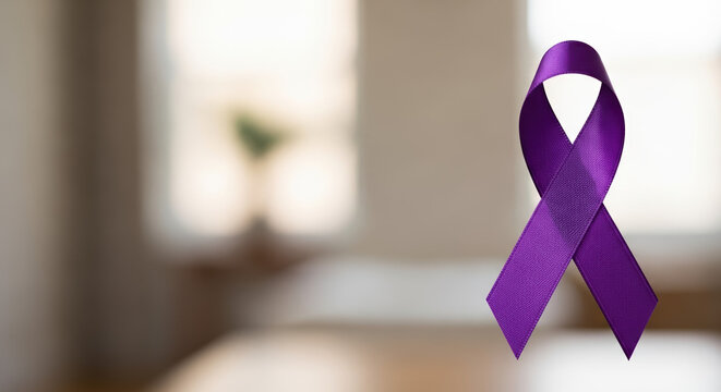Purple ribbon symbolizes Epilepsy Awareness Month, conveying crucial support and solidarity during national observance. Epilepsy Awareness Month calls for better understanding, diagnosis,