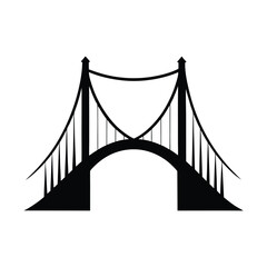 Fototapeta premium Suspension Bridge Silhouette Icon architecture structure