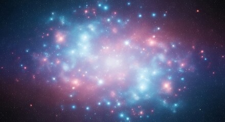 Abstract space background with glowing stars and nebula clouds