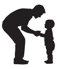 Father and child holding hands in a loving silhouette