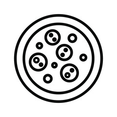Illustration of a petri dish with bacteria isolated on for scientific research