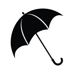 Black umbrella icon on white background symbol
