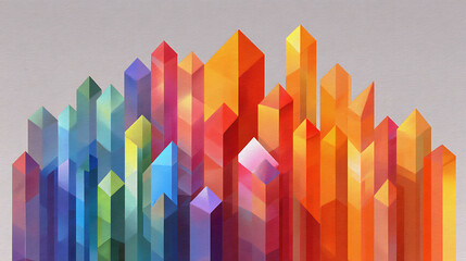 Colorful abstract vector background showing upward market growth with arrows and bar chart elements