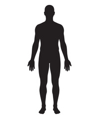 Obraz premium Full body human silhouette standing facing forward silhouette