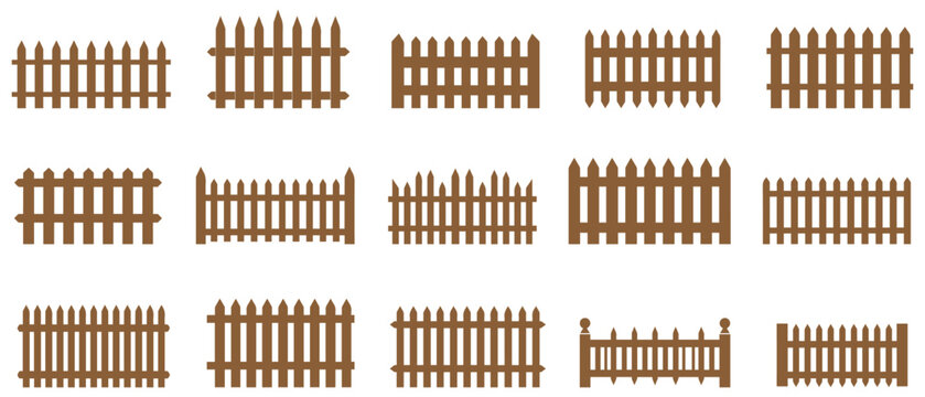 Fence icon set. Simple vector for web design isolated on white background.