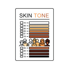 Fototapeta premium Illustration of a skin tone chart showing different shades of skin isolated on