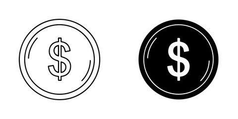 Dollar coin currency symbol of united states of america isolated on