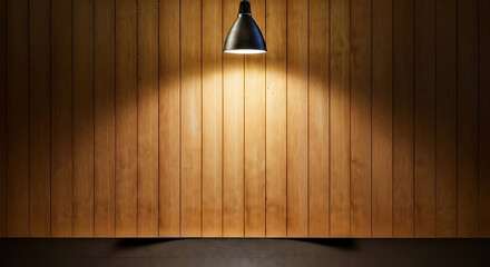 Wood panel wall with spotlight creates a warm, inviting atmosphere perfect for showcasing products or adding depth to your interior design projects