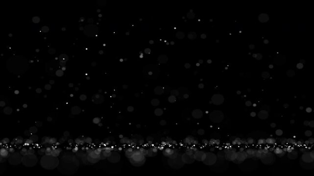 Overlay Looping snow animation with transparent background, falling snow particles settling on ground, no camera movement, ideal Christmas and Winter Texture