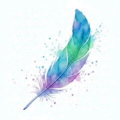 Watercolor Feather Vector photo 