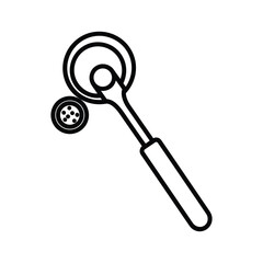 Illustration of a magnifying glass with a handle and a lens isolated on