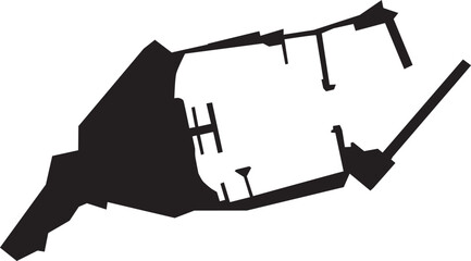 Vector Map of the La Condamine Region of Monaco Silhouette Isolated