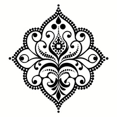 Dotted Filigree vector clean black silhouette design white background