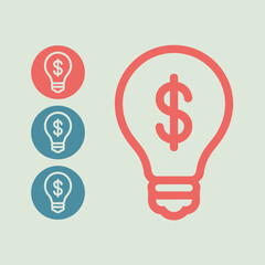 Lightbulb with dollar sign symbolizing financial idea or investment