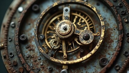 Ein alten Uhrwerk in Nahaufnahme -  Symbol für Teamwork