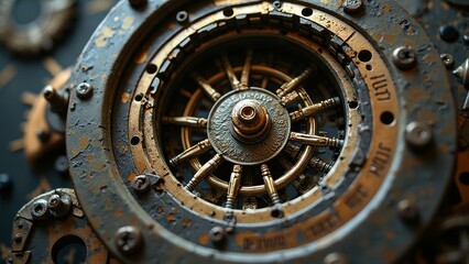 Ein alten Uhrwerk in Nahaufnahme -  Symbol für Teamwork