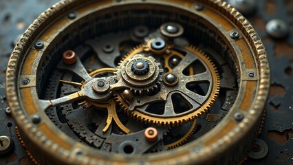 Ein alten Uhrwerk in Nahaufnahme -  Symbol für Teamwork