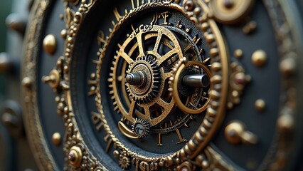 Ein alten Uhrwerk in Nahaufnahme -  Symbol für Teamwork