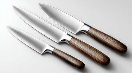 Fototapeta premium High-quality kitchen knives displayed on a smooth surface