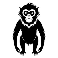Gibbon vector clean black silhouette design white background