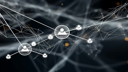 Abstract digital network illustration showcasing interconnected nodes and data flow in a futuristic setting - Powered by Adobe