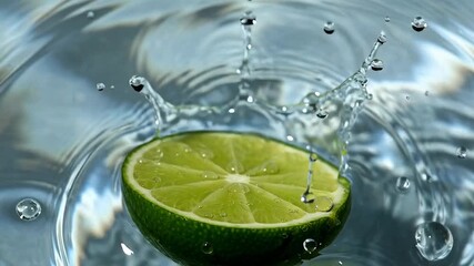 Fresh lime splash in water - Powered by Adobe