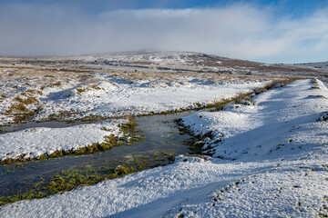 Scattering of snow on Dartmoor