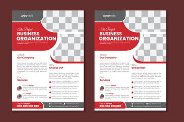 Title : A bundle of 2 template of different color a4 flyer template, modern corporate business flyer template and editable vector template design 