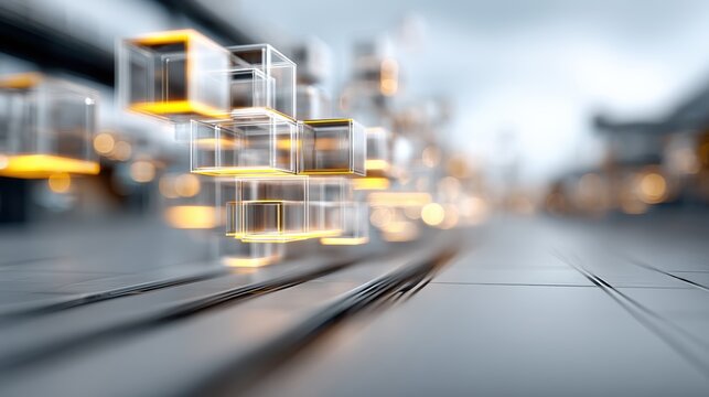 Abstract Technology Cubes - Future Innovation, 3D Render