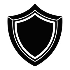 ShieldLine vector clean black silhouette design white background